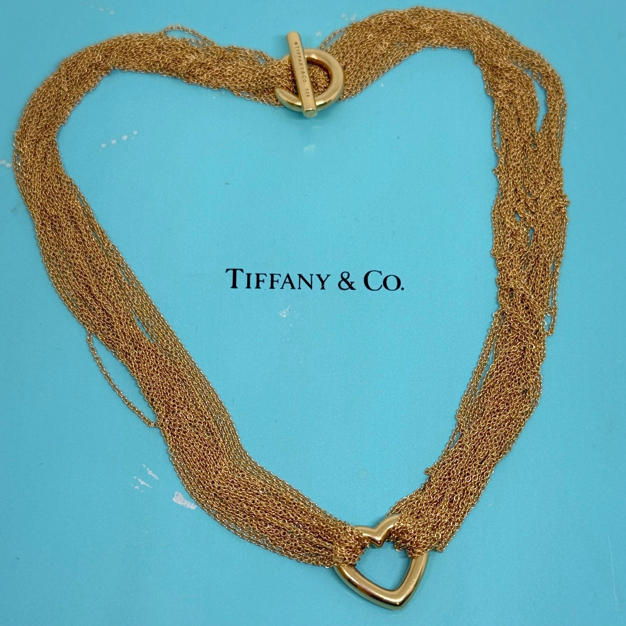 Vintage Tiffany 18K Multi Chain Heart Necklace – BHunicorn