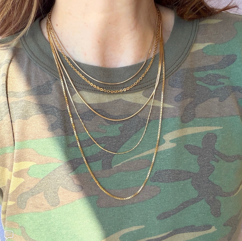 Square Snake Chain - Vintage 14K Yellow Gold Jewelry – BHunicorn