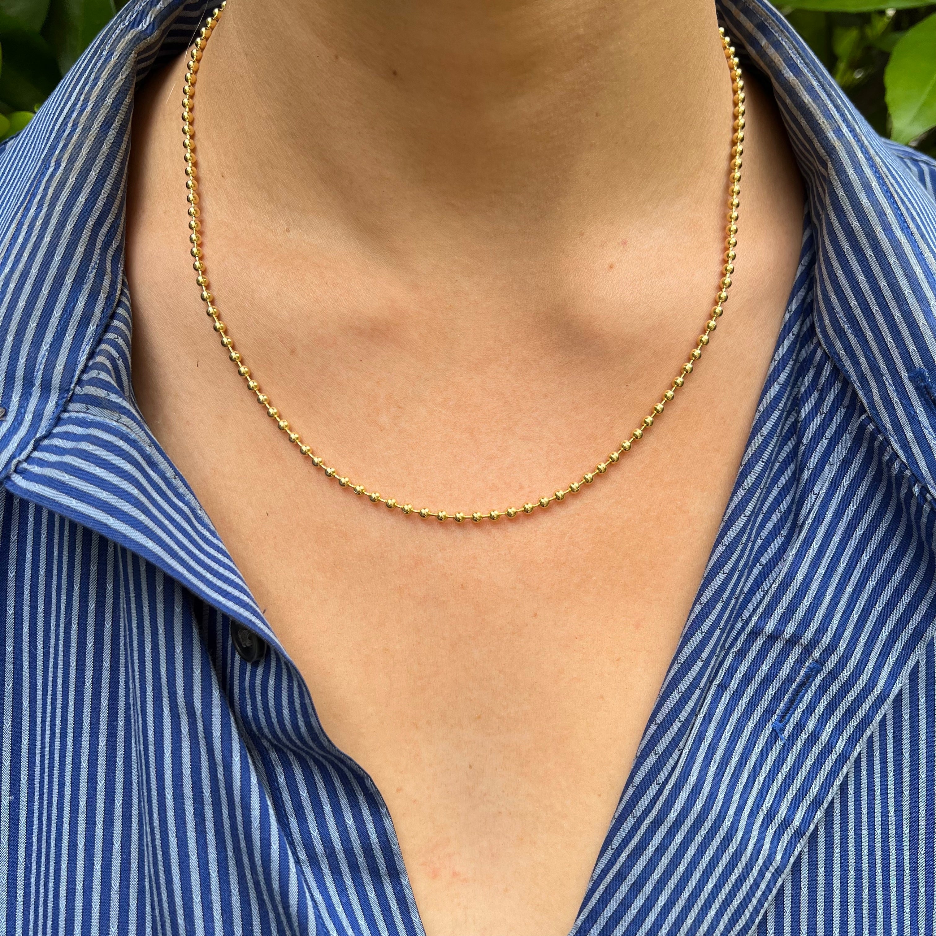 14K Yellow Gold 3mm Ball Chain 20"